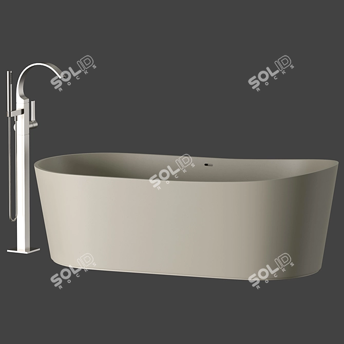 InBani Giro Bathtub & Mixer 3D model image 6