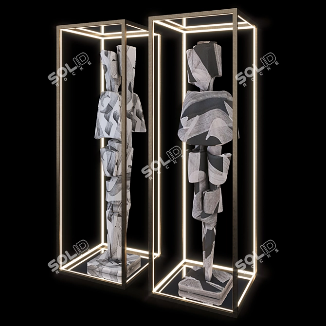 Abstract 3D Sculpture Model Display 3D model image 1