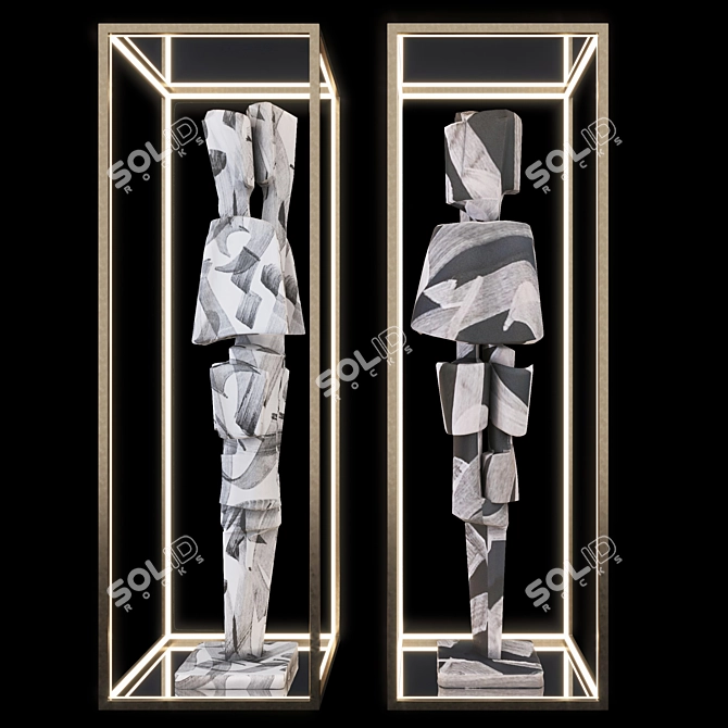 Abstract 3D Sculpture Model Display 3D model image 2