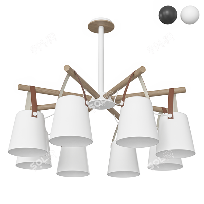 Sleek Nordic Drop Pendant Chandelier 3D model image 3