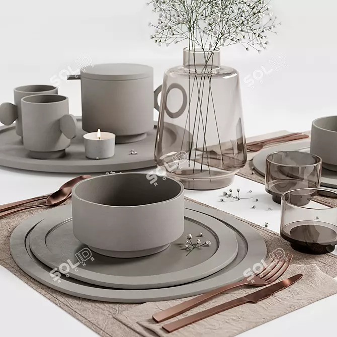  Designer Tableware Set Maarten Bass 3D model image 2