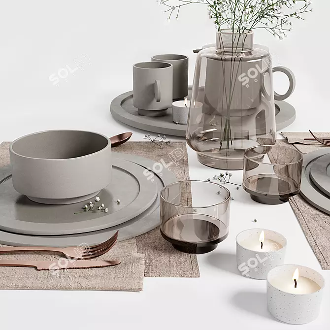  Designer Tableware Set Maarten Bass 3D model image 3