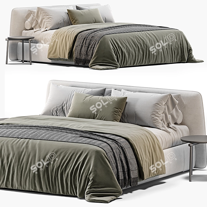 Modern Boca Slim Bed 3D 3D model image 1