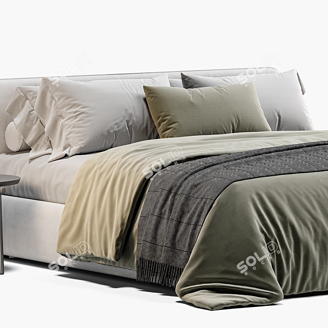 Modern Boca Slim Bed 3D 3D model image 2