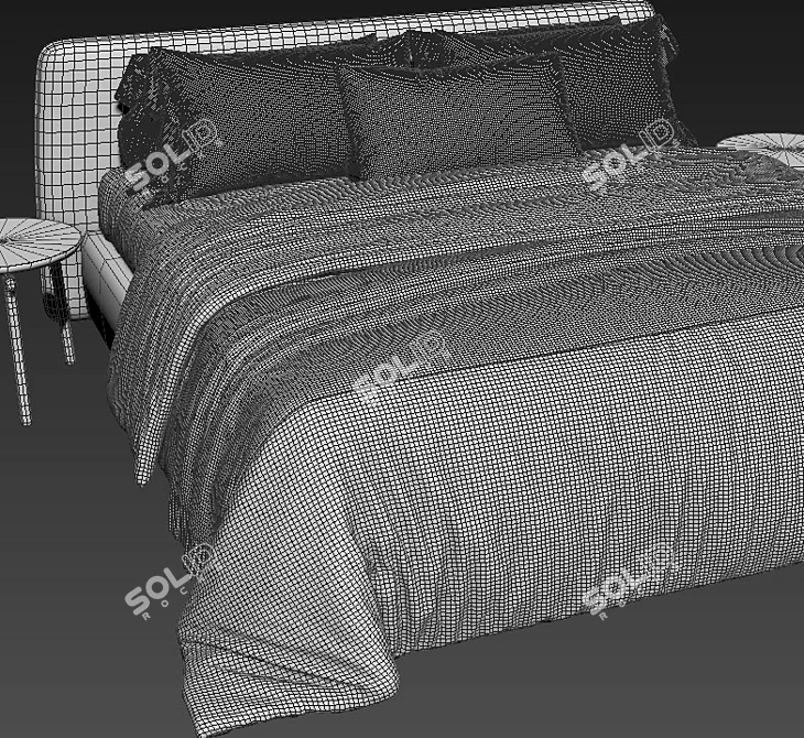 Modern Boca Slim Bed 3D 3D model image 4
