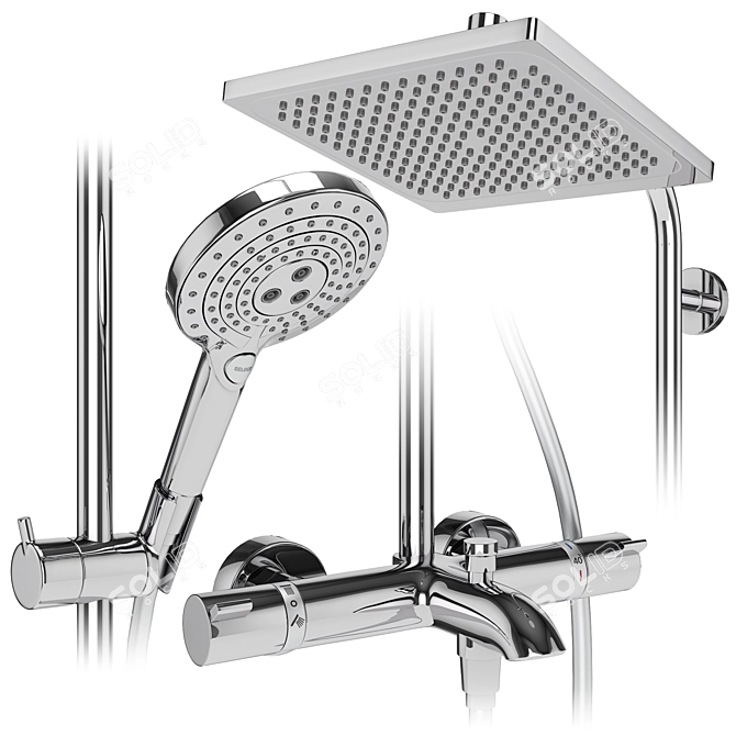 Hansgrohe Shower Systems Bundle 3D model image 2