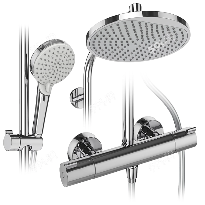 Hansgrohe Shower Systems Bundle 3D model image 5