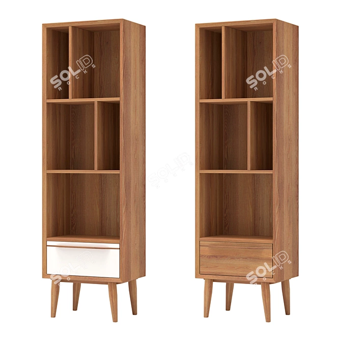 Sleek Bruni White Storage Shelf 3D model image 1