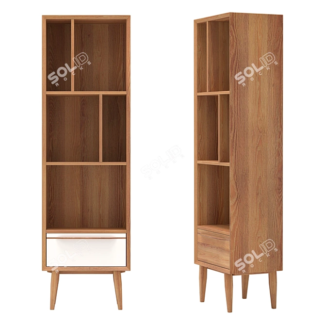 Sleek Bruni White Storage Shelf 3D model image 2