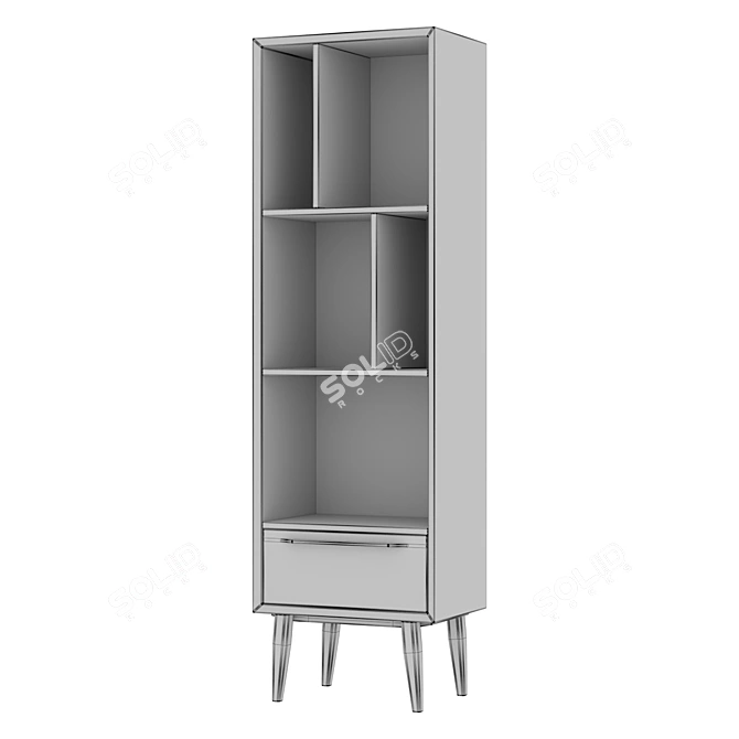 Sleek Bruni White Storage Shelf 3D model image 5