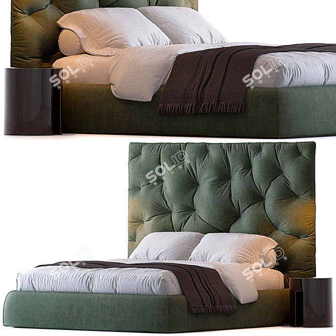 Modern Italian Bed Impunto 3D model image 1