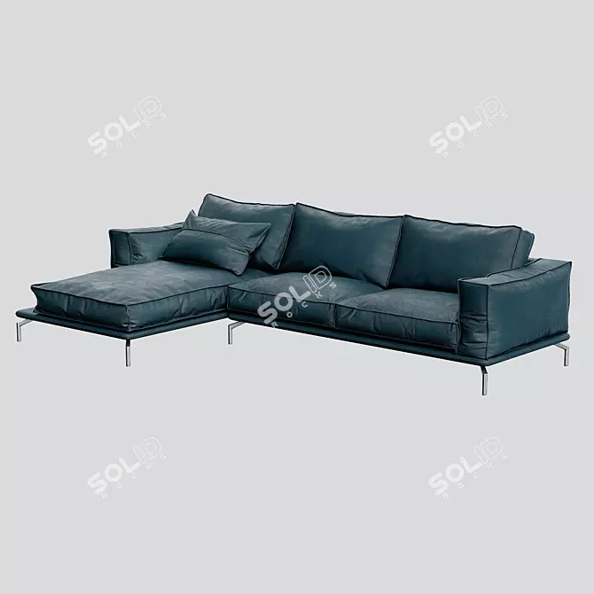 Premium Leather Corner Sofa Div-704 3D model image 2