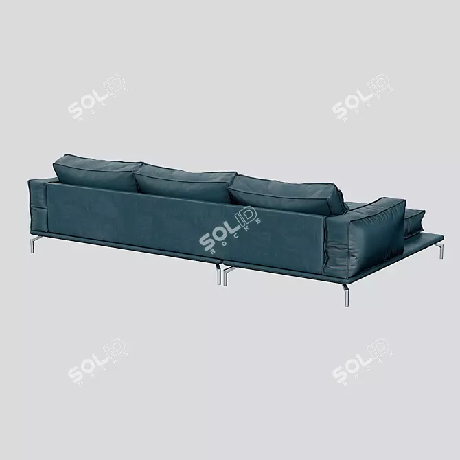 Premium Leather Corner Sofa Div-704 3D model image 3