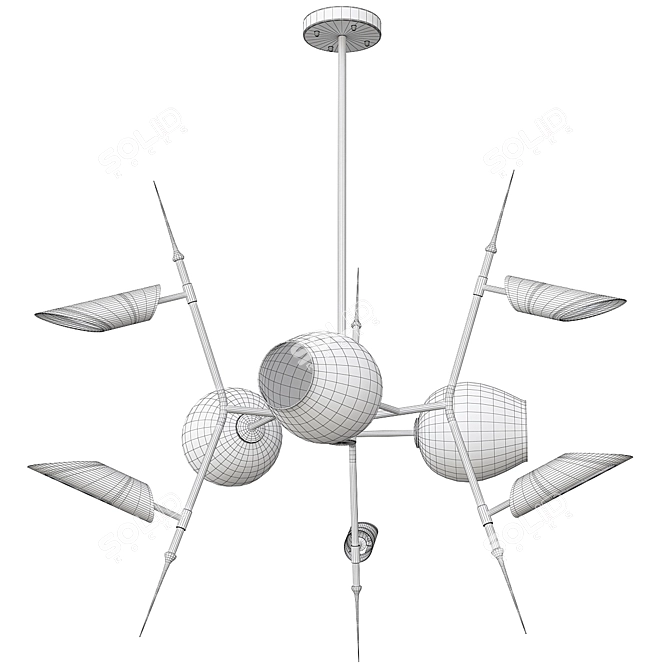 Elegant Lumia Chandelier Fixture 3D model image 3