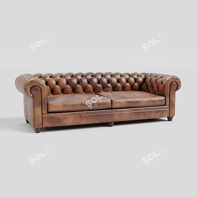 Classic Premium Leather Sofa Div-707 3D model image 2