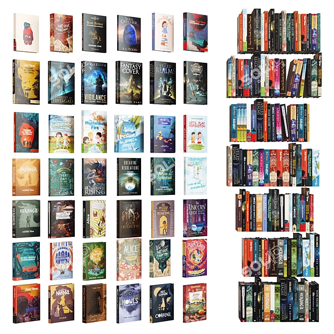 Fantasy Book Collection for Youngsters 3D model image 1