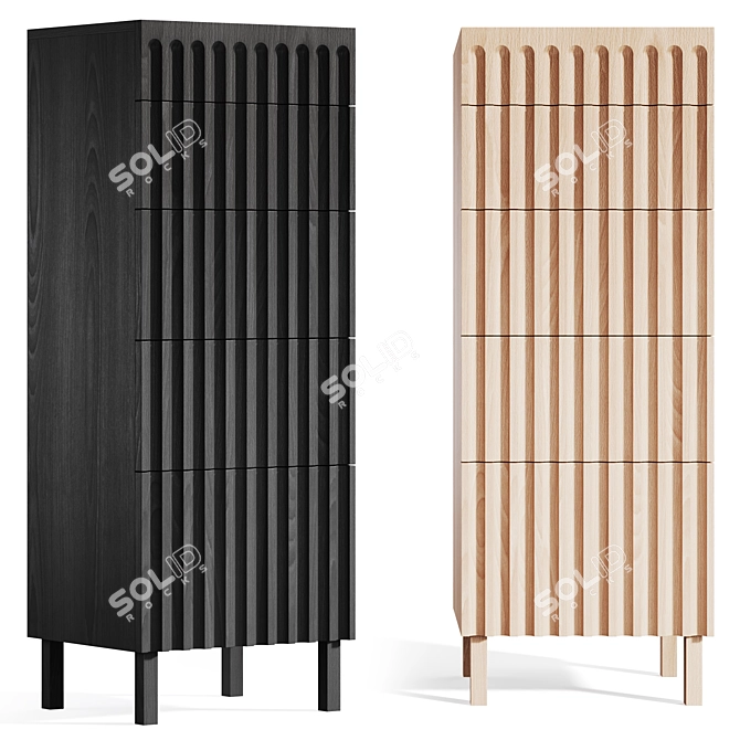 Fluted Tallboy Cabinet by Galvin Brothers 3D model image 1