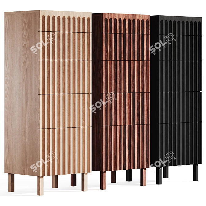 Fluted Tallboy Cabinet by Galvin Brothers 3D model image 2