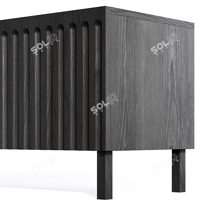 Modern Fluted TV Media Console 3D model image 3