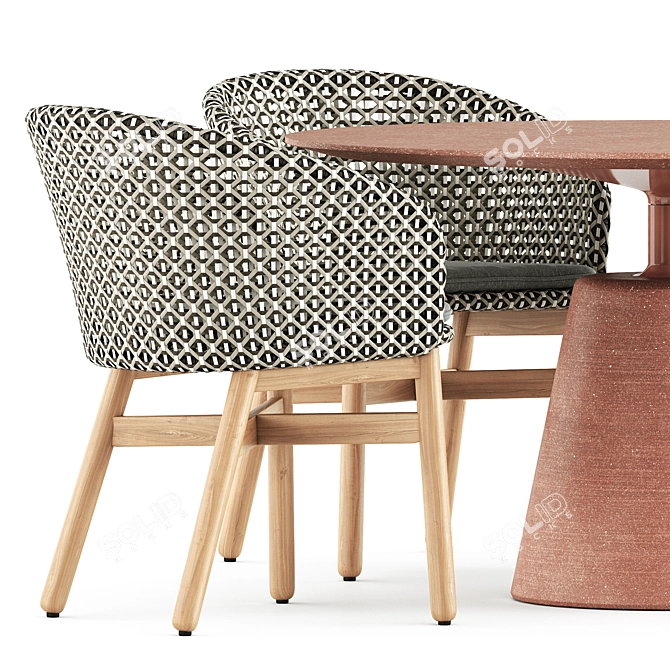 Outdoor Duo: Mbrace Armchair & Rock Table 3D model image 3