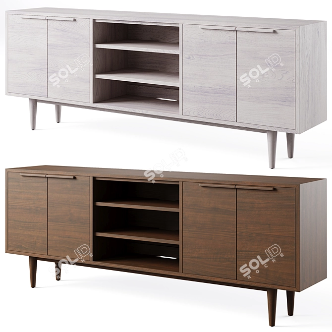 Tate 80" Media Console Set 3D model image 1