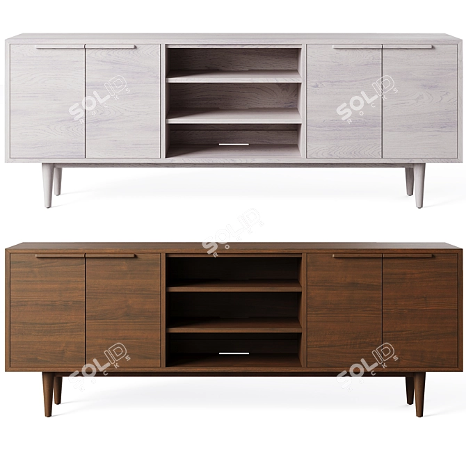 Tate 80" Media Console Set 3D model image 2