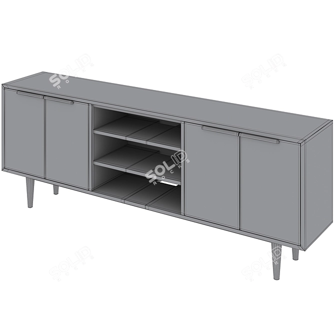 Tate 80" Media Console Set 3D model image 5