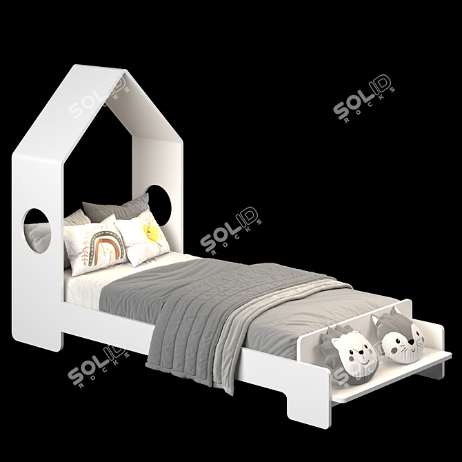 Modern Abode Single Bed Design 3D model image 5