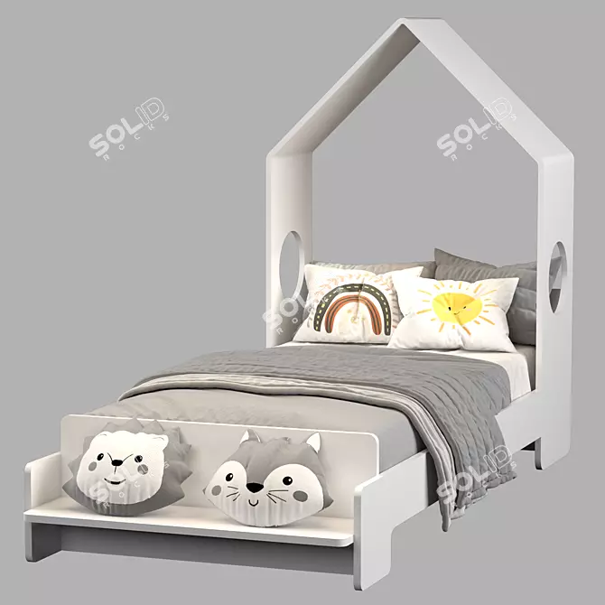 Modern Abode Single Bed Design 3D model image 10