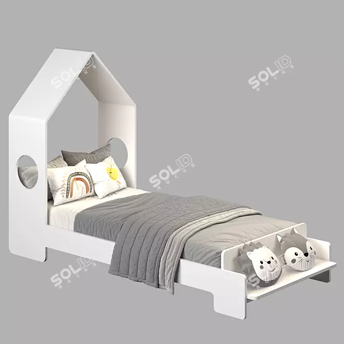 Modern Abode Single Bed Design 3D model image 11