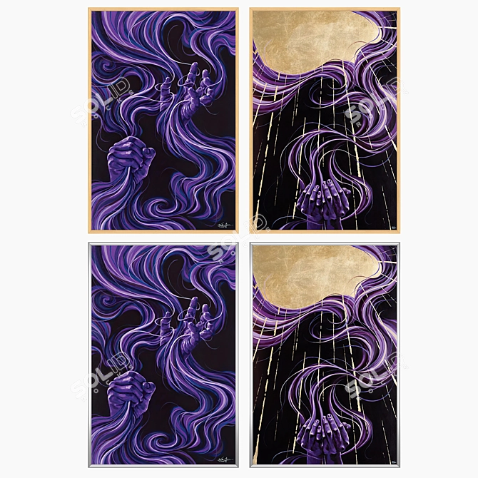 Wall Art Set with Frame Options 3D model image 3