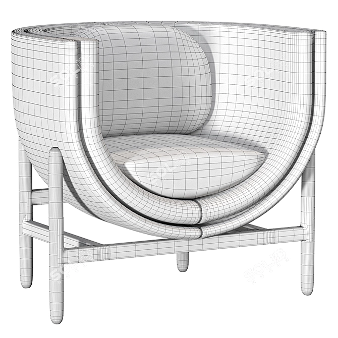 Contemporary Lounge Armchair 3D Model 3D model image 4