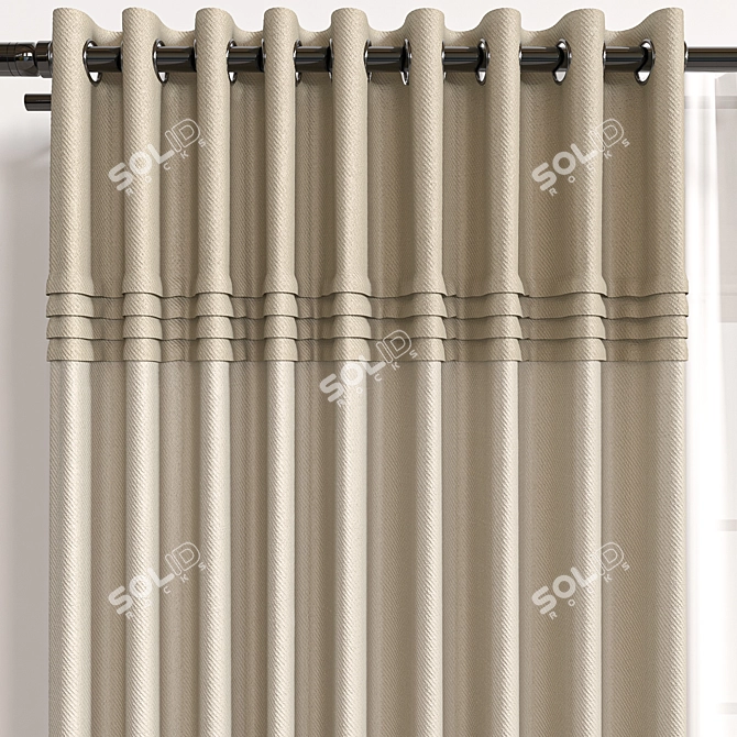 Vray & Corona Compatible Curtain 3D model image 2