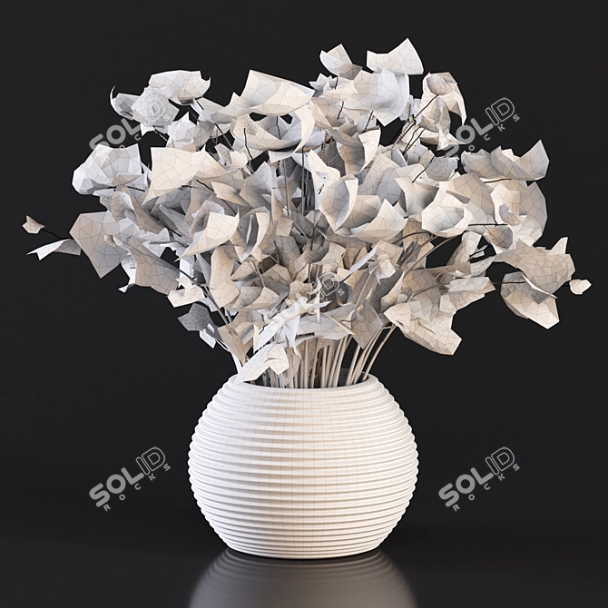 Sunshine Bouquet in Glass Vase 3D model image 3