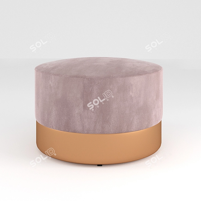  Plush Ottoman Pouf with Textured Fabric 3D model image 3