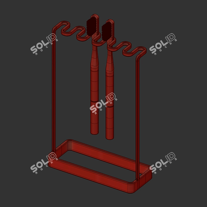 Modern Toothbrush Holder Stand 3D model image 4