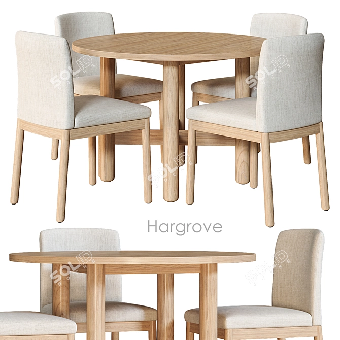 Hargrove Round Table and Chairs 3D model image 1