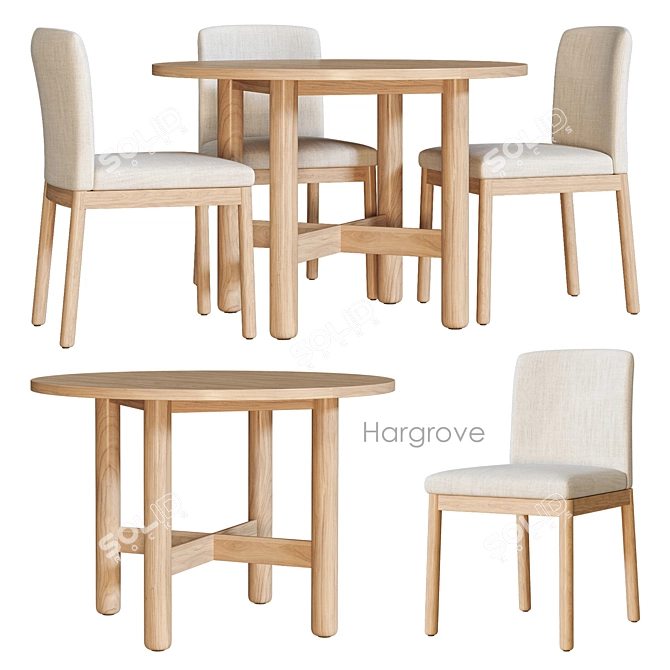 Hargrove Round Table and Chairs 3D model image 3