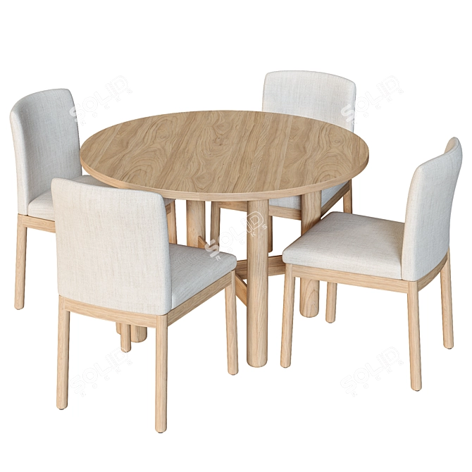 Hargrove Round Table and Chairs 3D model image 4