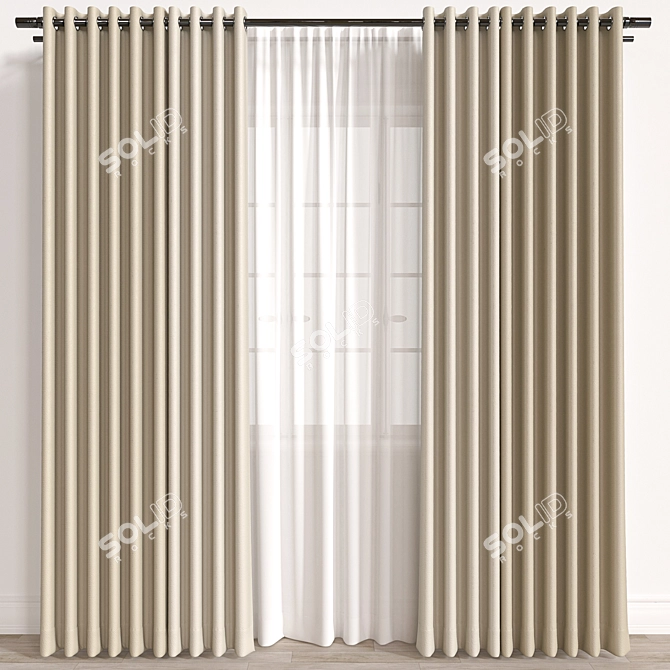 Flexible Drapery Panels 3D Models 3D model image 1