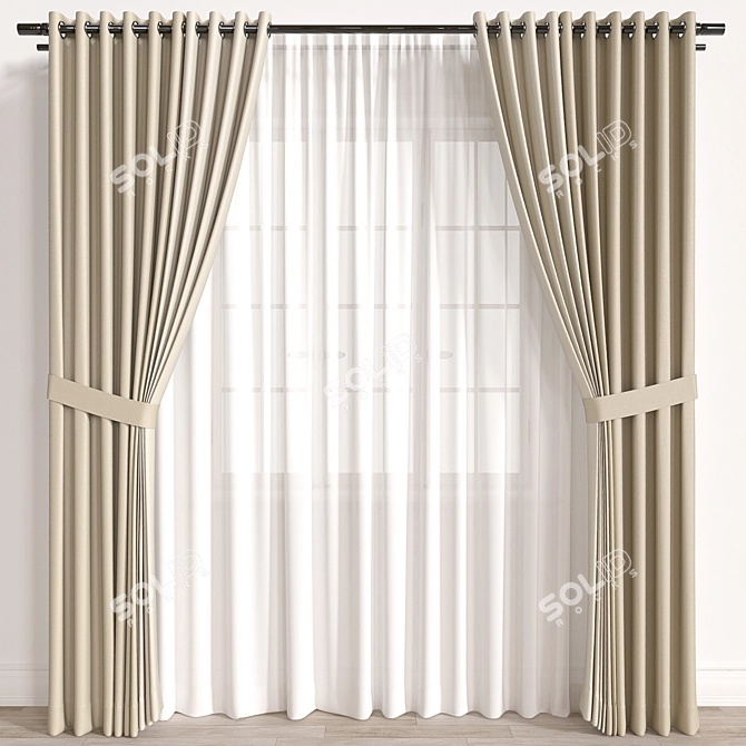 Modern Rendered Curtain Model, FBX-OBJ 3D model image 2