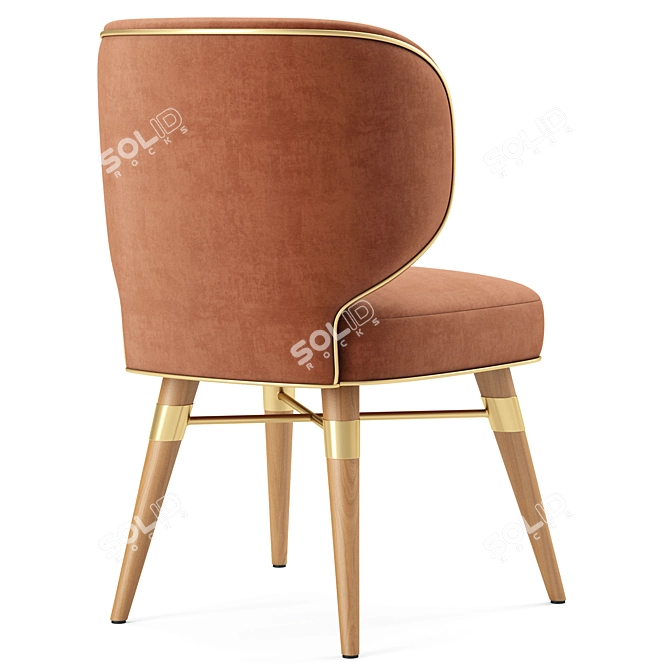 Elegant Louis Dining Chair Set 3D model image 2