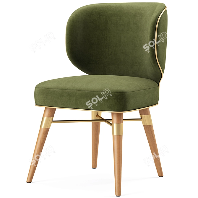 Elegant Louis Dining Chair Set 3D model image 3