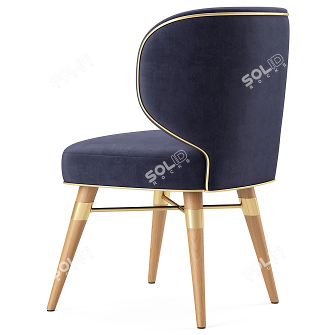 Elegant Louis Dining Chair Set 3D model image 4