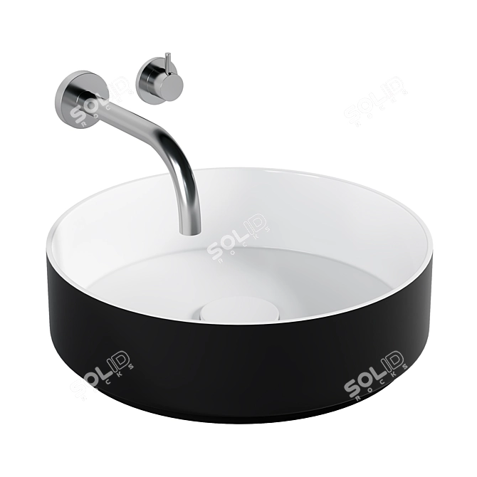 Elegance Steel Countertop Basin 3D model image 1