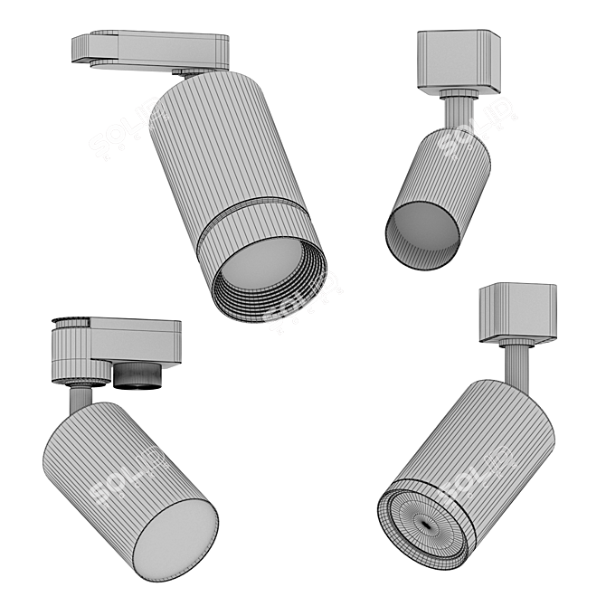 Track Lighting Set Poly 28000 3D model image 7