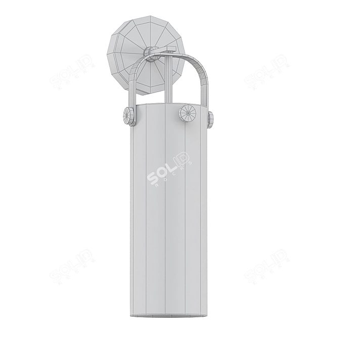 Sleek Cylinder Wall Light 3D model image 2