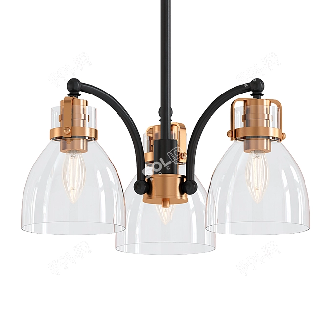 Toltec Easton Chandelier: Modern Elegance 3D model image 1