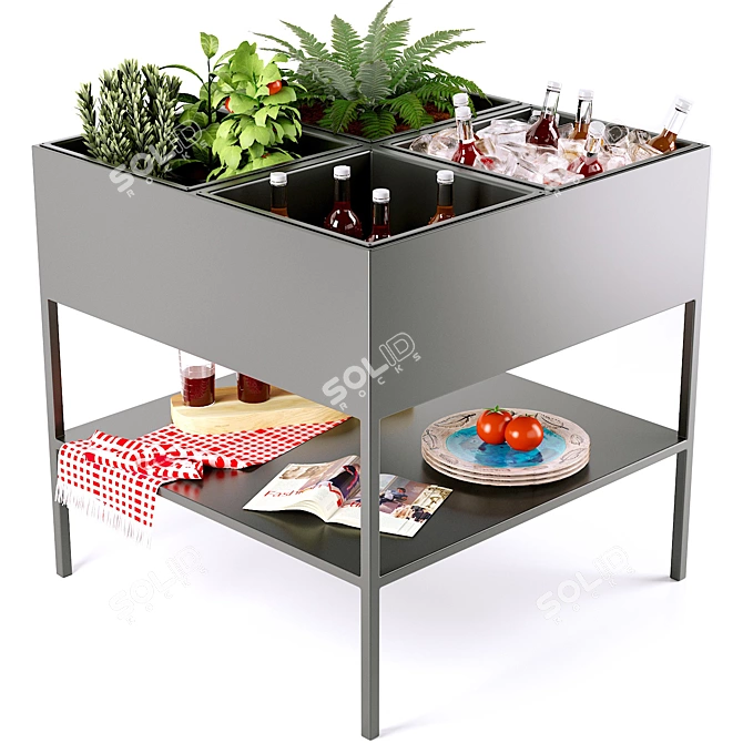 Metallic Quadrangular Garden Console | La Redoute 3D model image 1
