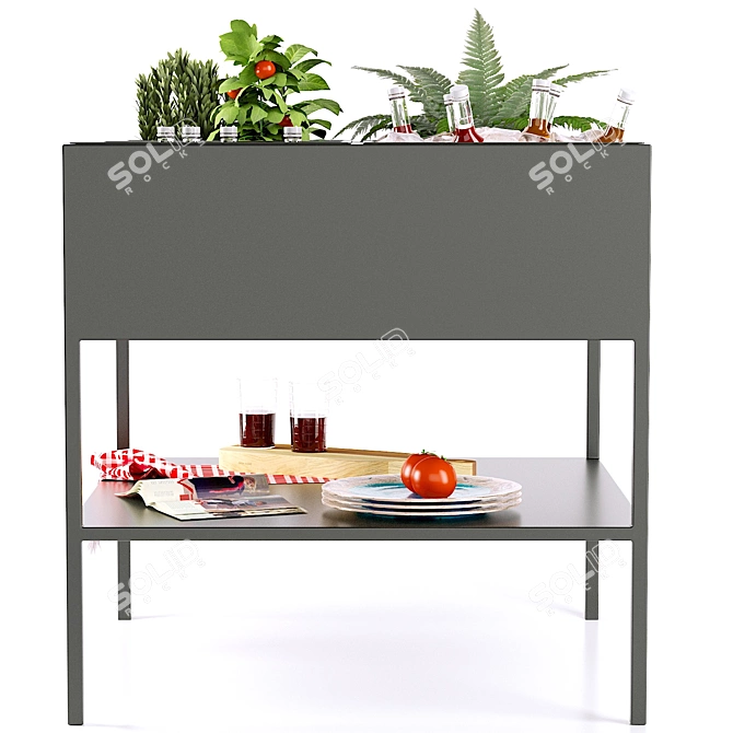 Metallic Quadrangular Garden Console | La Redoute 3D model image 3